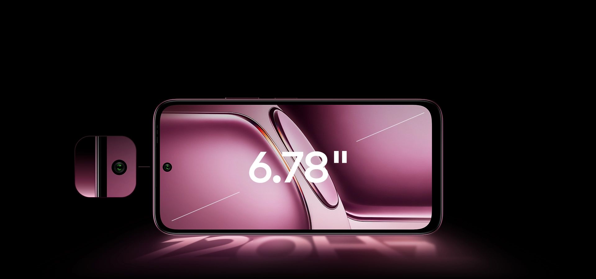 A300+ 6.78-inch display with a punch-hole front camera