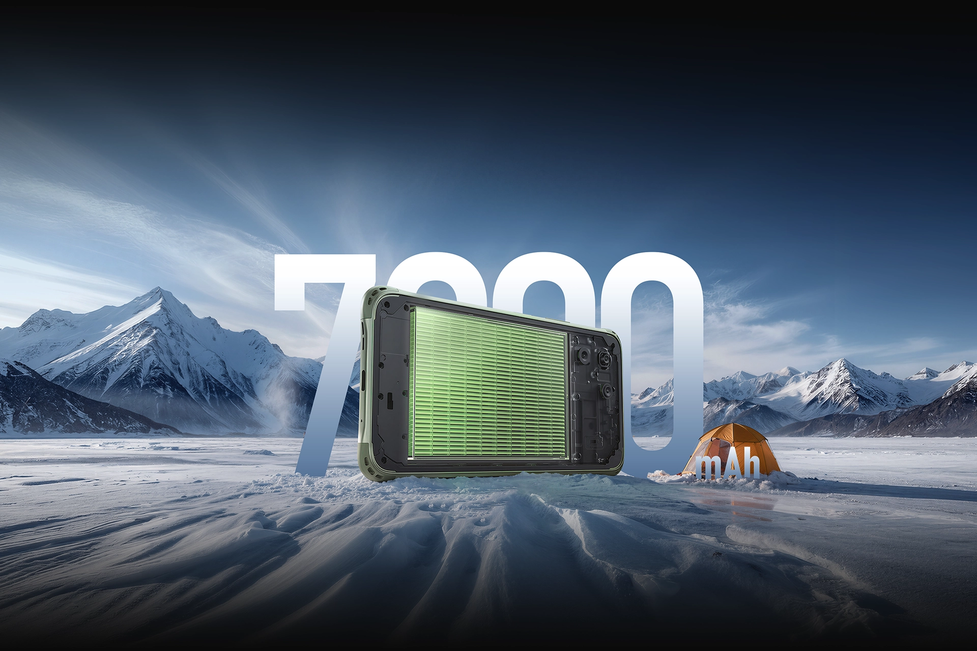 7000mAh long-life battery visual