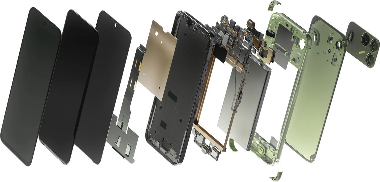 Cage frame skeleton exploded view
