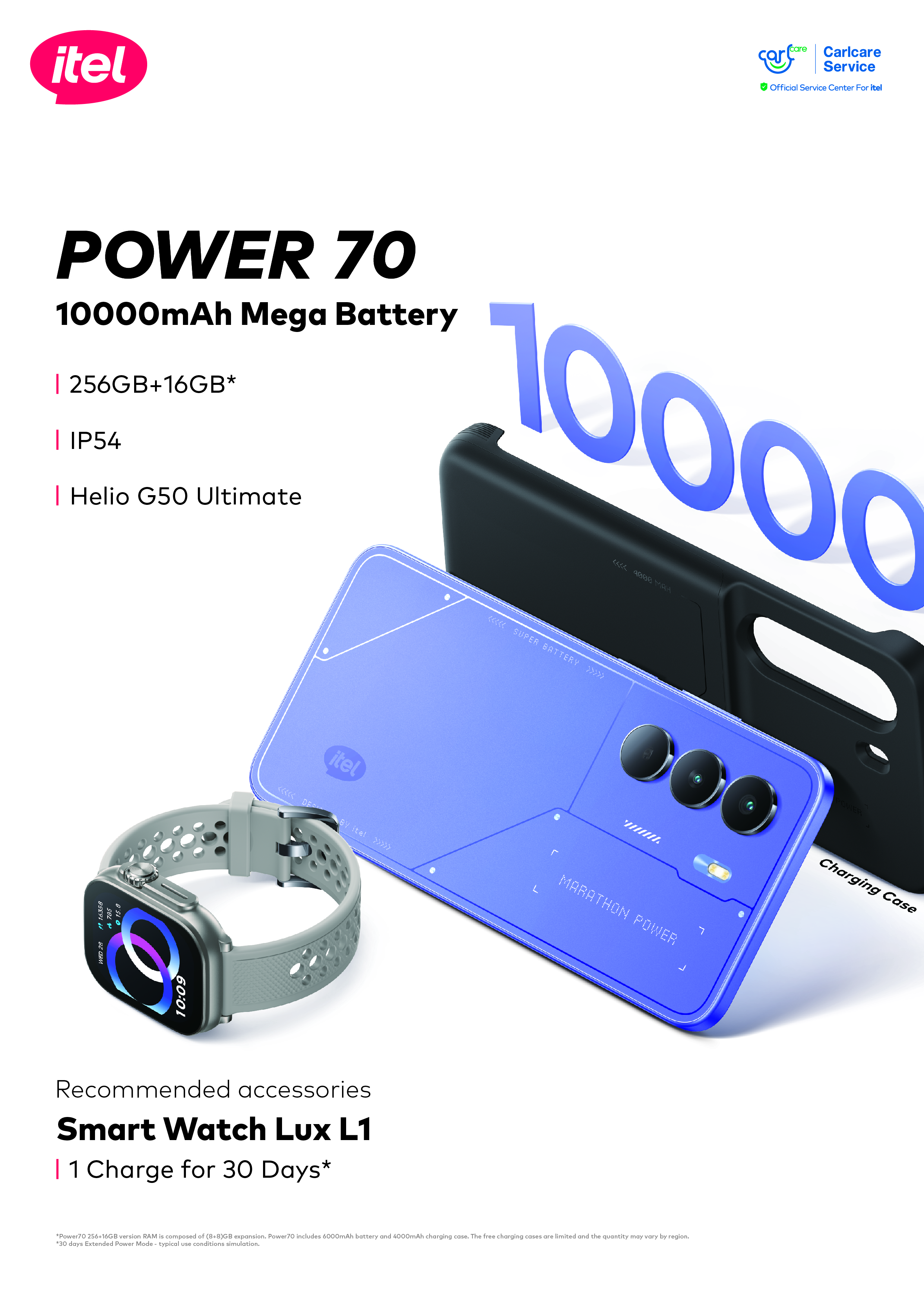 itel Launches Power 70 Smartphone:  Redefining Long-lasting Battery with 10,000mAh Dual-power Solution