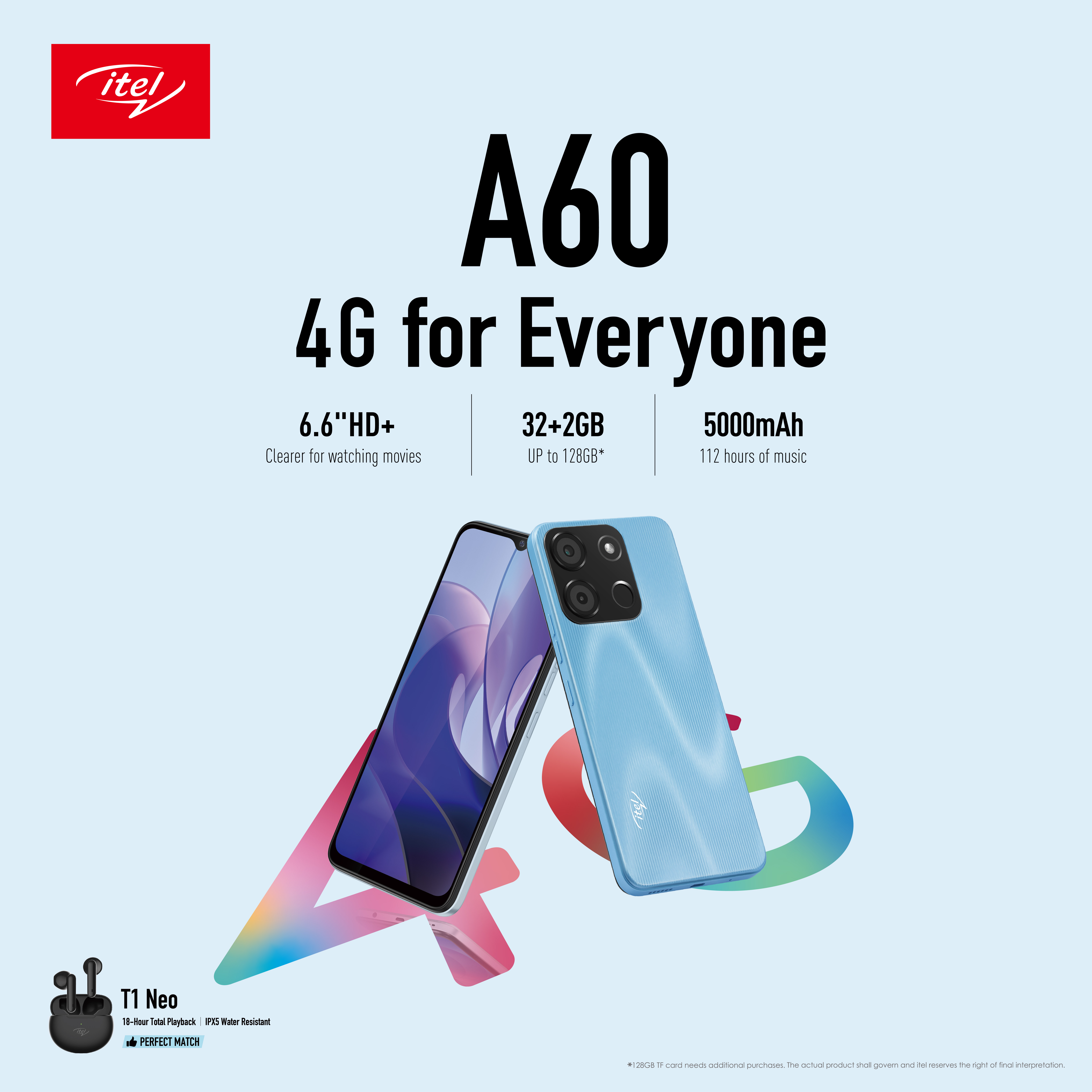 itel New Upcoming Smartphone A60 Guarantees Your 4G High-speed Network