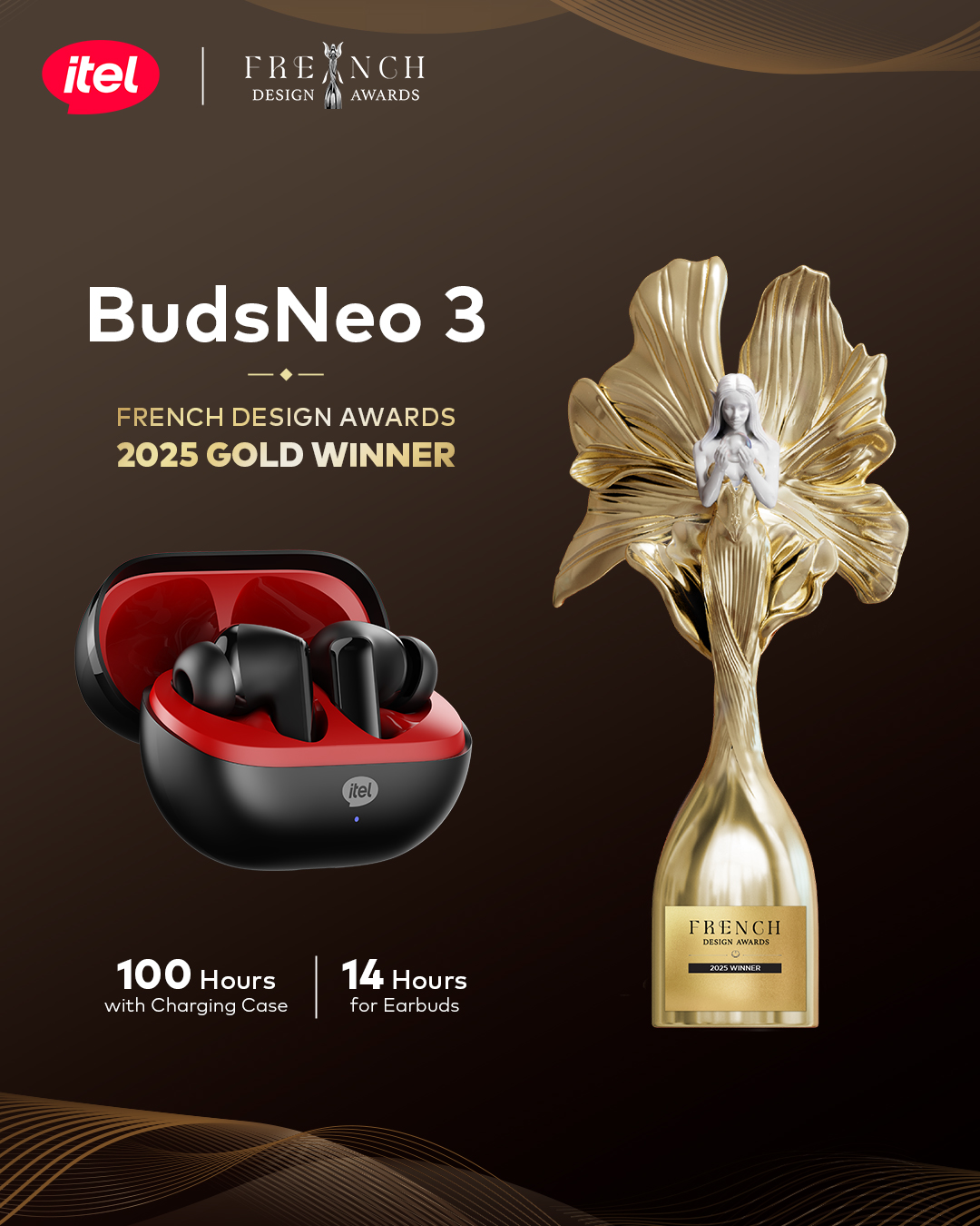itel’s BudsNeo 3 Crowned Golden Winner at French Design Awards for Sleek Design and 100-Hour Battery Life